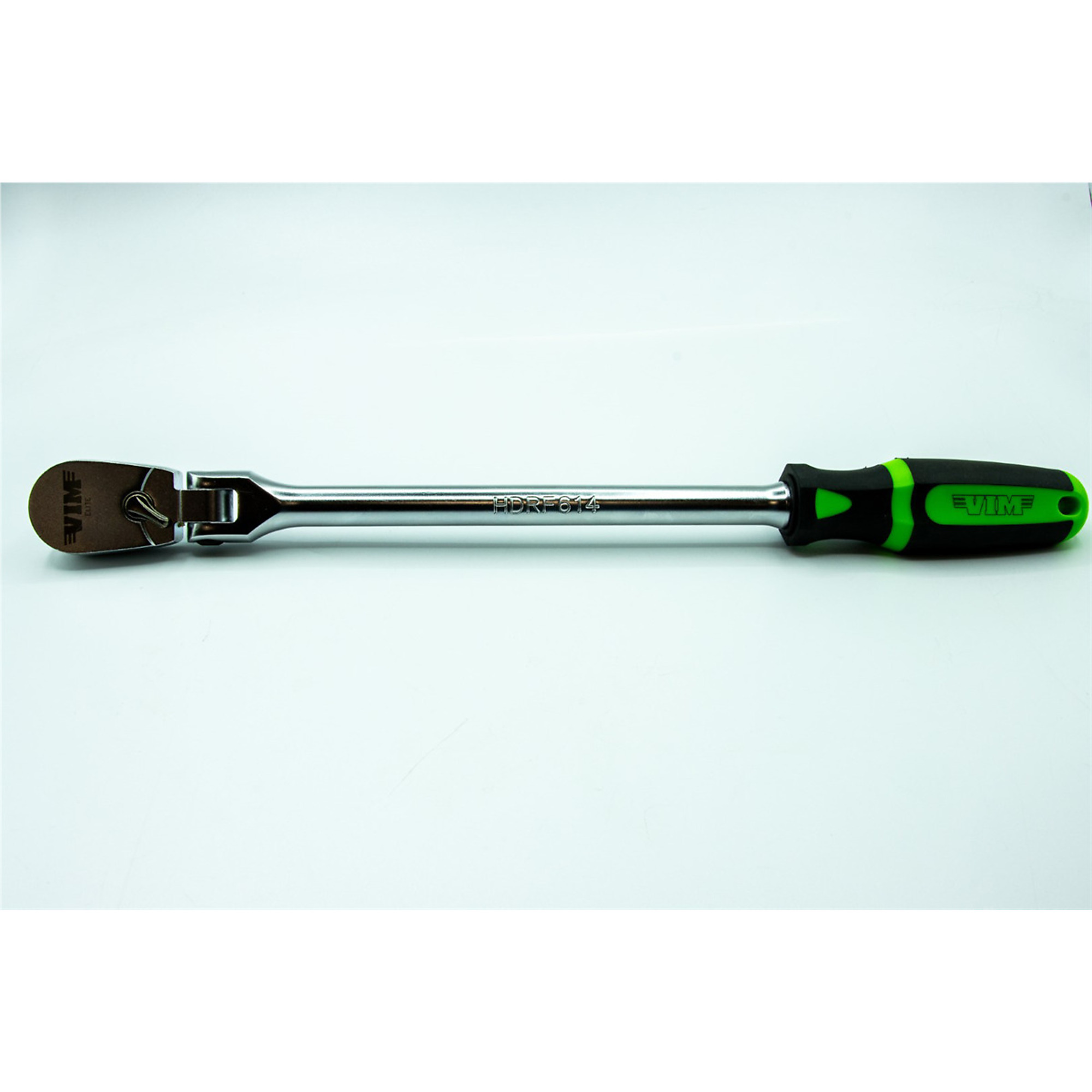 VIM Tools Heavy-Duty Flex Head Ratchet — 3/8in. Drive, 14in. Length, 90 Tooth, Comfort Grip, Model# VIMHDRF614